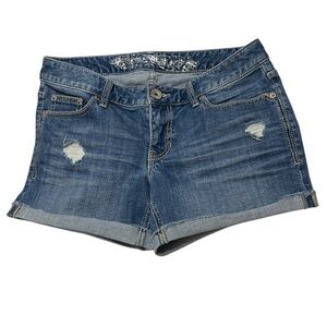 Express Distressed Blue Jean Shorts